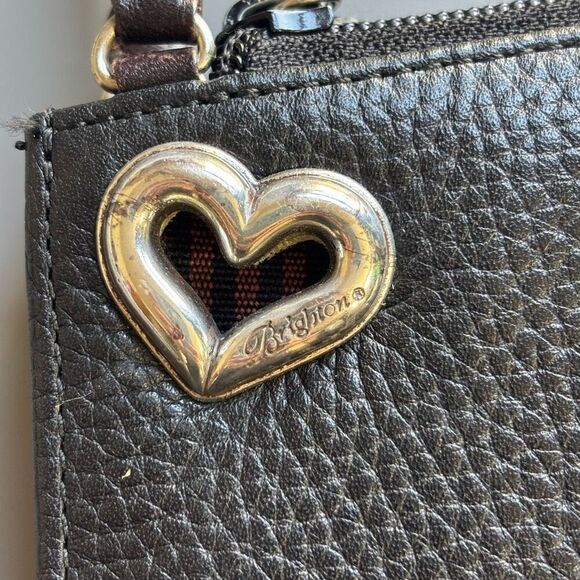 Brighton Black Brown Croc Embossed Leather Small Clutch Purse - Picture 13 of 13